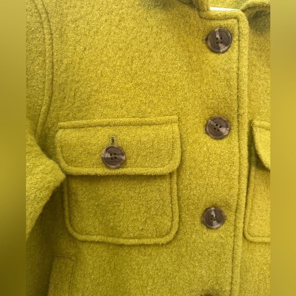 Joie Chartreuse Wool Blend Button Jacket - Picture 3 of 11